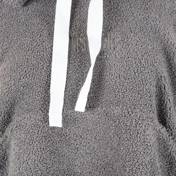 Gymshark Borg Gray Faux Sherpa Hoodie Womens Sz L - Picture 3 of 9